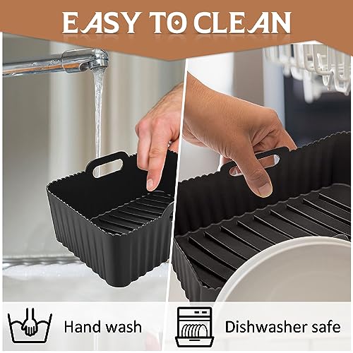 Air Fryer Accessories, 9 PCS Accessories for Ninja Dual AF400UK AF300UK, Silicone Air Fryer Liners & Air Fryer Racks & Silicone Gloves & Food Cli