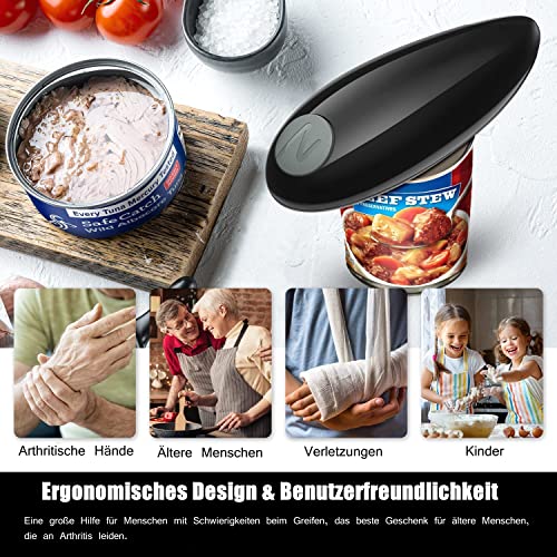 Electric Can Opener, Electric Tin Openers for Arthritic Hands Has A One-button Switch, Which Is Safe to Use And Does Not Hurt Hands, Automatic Ca
