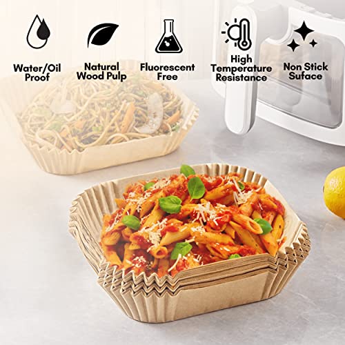 Air Fryer Liners Disposable, 75pcs Air Fryer Paper Liners 6.5" Parchment Paper for Air Fryer - Food Grade, Oil & Water Proof Fryer Accessories Su