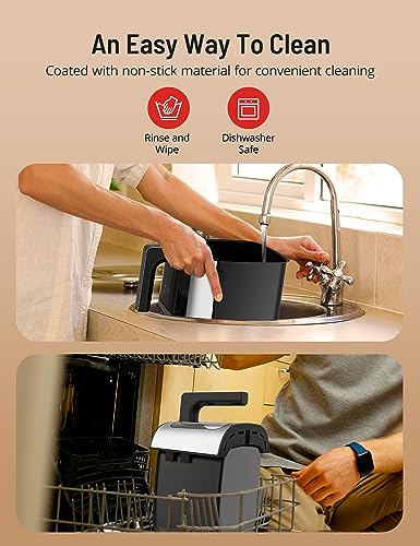 Symdral Air Fryers, 1500W Compact Fryer with 8 Presets, Max 200℃ Setting 5L Digital Oven Rapid Circulation, Display,Viewing Window,Nonstick & Dis