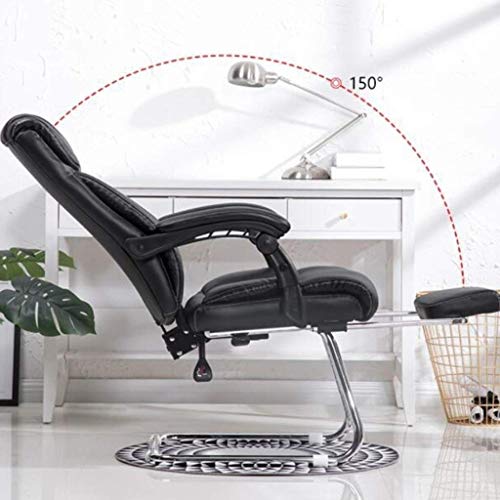 LZQDM Executive Office Chair PU Leather Ergonomic Computer Chair High Back Home Office Swivel Desk Chairs with Headrest and Lumber Support, Black