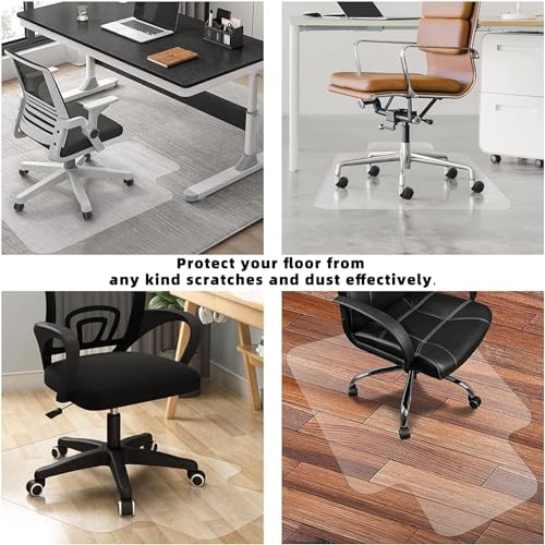 Office Chair Mat for Hardwood Floor, 48"×36" Clear Office Floor Mat, Computer&Desk Chair Mat, PVC Heavy Duty Floor Protector Chair Mats for Rolli