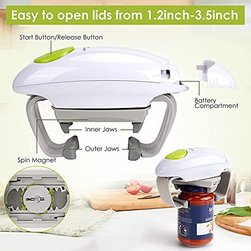 Chulovs Electric Jar Opener, Kitchen Gadget Strong Tough Automatic Jar Opener for New Sealed Jars,The Hands Free Jar Opener with Less Effort to O