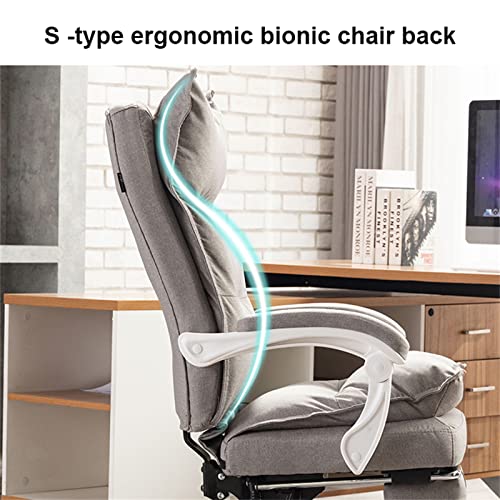 JHKZUDG High Back Office Chair with Armrest And Footrest, Gaming Recliner Chair, Executive Office Fabric Chair, Ergonomic PC Chairs,Adjustable An