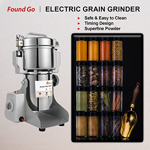 FoundGo 1000G Electric Grain Grinder, Herb Grinder, 25000RPM High Speed Superfine Spice Mill for Rice, Herb, Corn, Nut, Sesame, Pepper, Soybean,