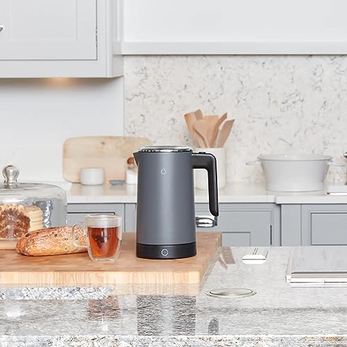 iKettle 3 by Smarter - WiFi Internet Smart Kettle, Secure UK Server, Stainless Steel Dark Grey, Digital Temperature, iOS, Android App, Alexa, Wat