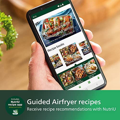 Philips Airfryer 3000 Series XL, 5.6 L, See-through window, 14-in-1 Cooking Functions, 90%* Less fat with RapidAir Technology, Recipe app, Easy t