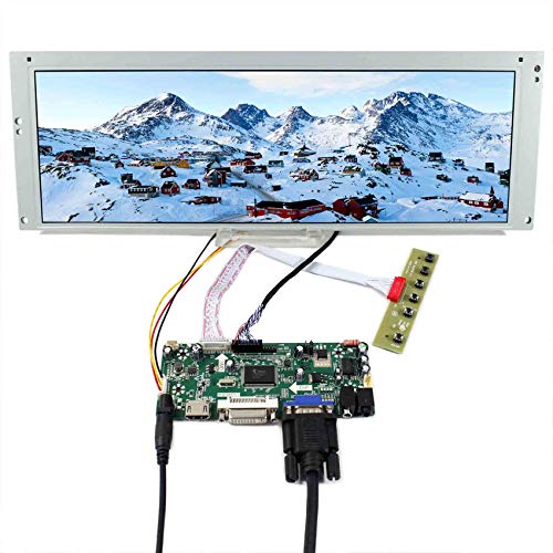 VSDISPLAY Portable Gaming Monitor with Speaker,14.9 inch LTA149B780F 1280x390 TFT LCD Screen and HDMI VGA DVI Controller Board,for Marquee Monito