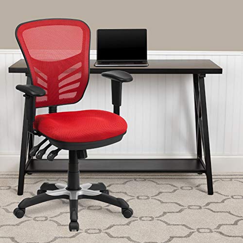 Flash Furniture Office Chair, Metal, Red, 68.58 x 64.77 x 112.4 cm