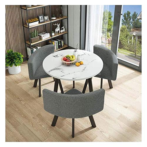 Kitchen Table Set, Office Table and Chair Set Conference Coffee Table Marble Round Table Office Table and Chair Combination Break Room Hotel Meet