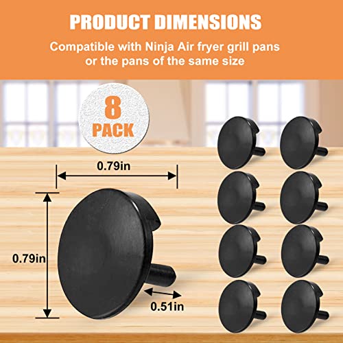 Air Fryer Rubber Bumpers for Ninja Foodi Airy Fryer, 8 PCS Food Grade Air Fryer Replacement Parts Silicone Feet Tabs Tips Accessories for Ninja F