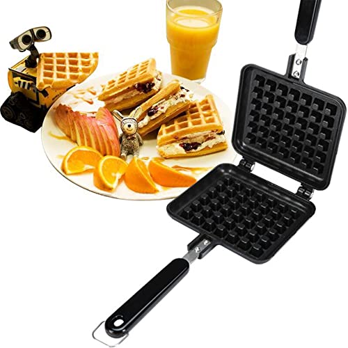 JIAMIAN Waffle Maker, Waffle Baking Pan Bakeware, Stove Top Waffle Iron Plates, Die-Cast Aluminium Waffle Maker, with Non-Stick Interior Coating,