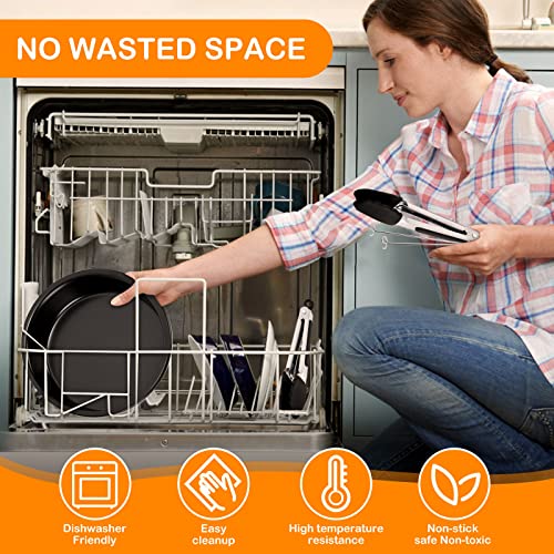 DIYARTS Air Fryer Accessories Set of 6 Fit for Ninja Foodi AF300UK AF400UK Dual Air Fryers, Include Pizza Pan, Racks, Egg Bite Mold, etc. Fit Tow