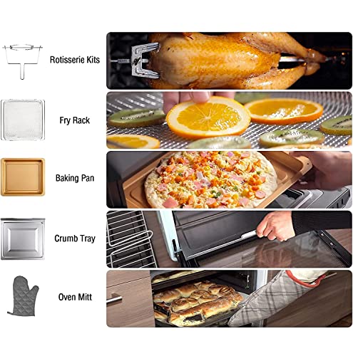Hauswirt Air Fryer Oven 25 Litre Extra Large, Countertop Convection Oven with Grill/Airfryer/Dehydrator, Digital Touch Screen, Enamel liner, E-re