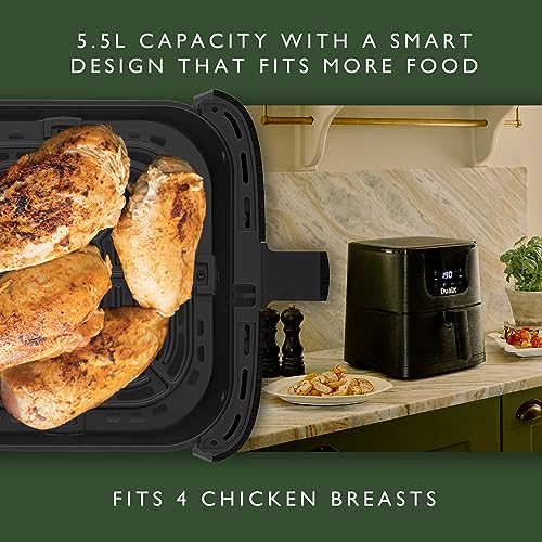 Dualit Air Fryer - 5.5L Capacity - Serves 4-7 Preset Cooking Programs - Healthy Eating Made Easy - Adjustable Temperature and Time Control - Non-