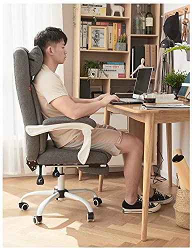 NMDCDH Home Office Chair with Stitched Twill Fabric Works Drafting Chair with Footrest, Gray
