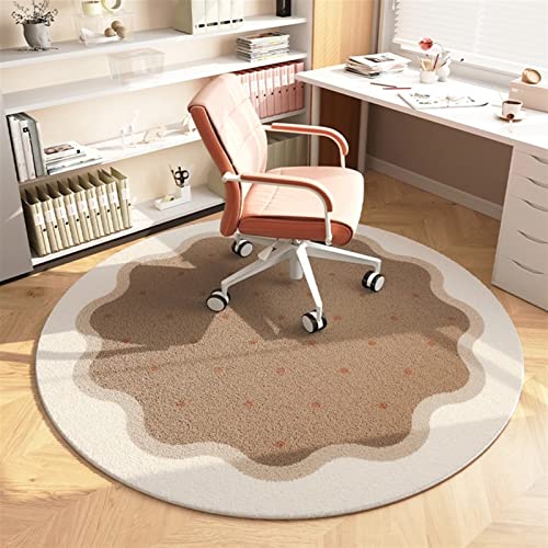 Liveinu Office Chair Mat for Hardwood & Tile Floor, Round Computer Gaming Rolling Chair Mat, Under Desk Low-Pile Rug, Large Anti-Slip Floor Prote