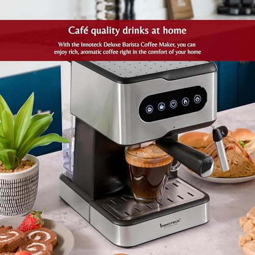 Innoteck Kitchen Pro Barista Deluxe Coffee Maker - Coffee Maker with Milk Frothing Wand & 15 Bar Pump - 1.5L Water Tank - Touch Control - 950W Co