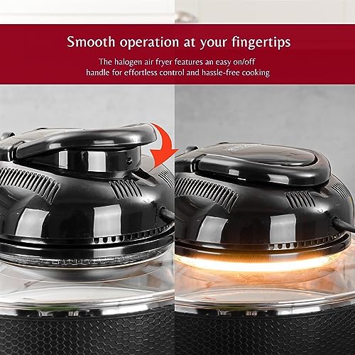 Innoteck Kitchen Pro 17L Halogen Air Fryer - 60 Minute Timer - 125°C-250°C Adjustable Temperature Control & Extender Ring - All Round Viewing & A