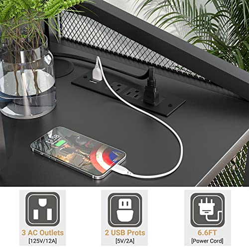 Unikito File Cabinet with Paper Shredder Stand On Wheel, Modern Vertical Filing Cabinet with Socket and USB Charging Port, Large Printer Stand wi