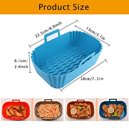 Silicone Air Fryer Liners for Ninja Dual Air Fryer, Reusable Air Fryer Silicone Liner for Ninja Air Fryer Accessories, Air Fryer Basket Airfryer