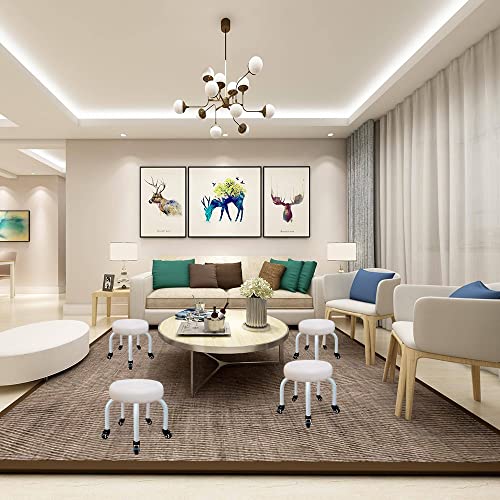 Massage Stool Round Stool With Wheels Sofa Pedicure Stool Low Stool Beautiful Seam Mopping Floor Stool Stepping Pulley Stool Work Stool With 5 Wh