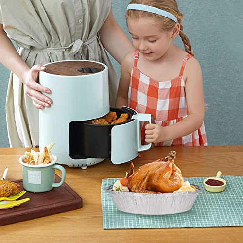 Oil-Proof Aluminum Foil Tin Box,Non-Stick Air Fryer Disposable Paper Liner,Round Aluminum Foil Trays Containers for Oven Air Fryer Cooking Baking