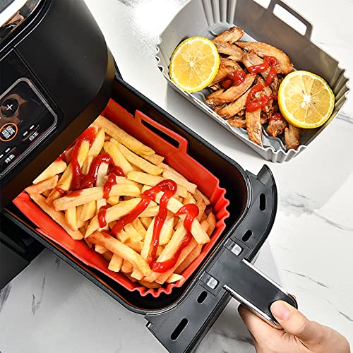 Silicone Air Fryer Liners for Ninja Dual Air Fryer, Reusable Air Fryer Silicone Liner for Ninja Air Fryer Accessories, Air Fryer Basket Airfryer