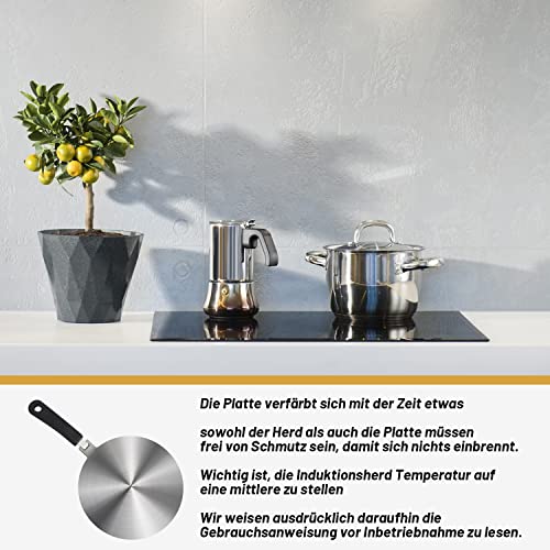 Induction Plate Adapter for Glass Cooktop Heat Diffuser for Electric Gas Glass Stove with Detachable Handle, 24CM