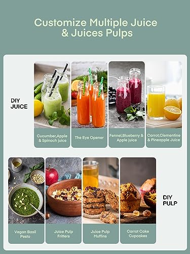 Juilist Juicer Machines, Centrifugal Juicers Whole Fruit and Vegetable with 3 Speed Setting, Big Mouth Large 65MM Feed Chute Juice Extractor Mach