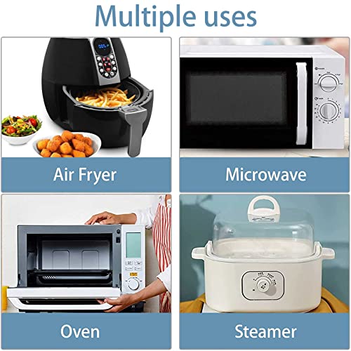 DIFCUL 2PCS Silicone Pot, 7.9inch Reusable Silicone Air Fryer Liner,Basket Rack Accessories, Baking Tray Compatible with Ninja, Tower, COSORI