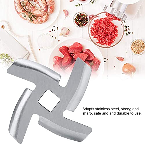 Chef Meat Grinder Blade Spare Part Stainless Steel Kitchen Food Meat Chopper Crusher Mincer Cutter Replacement for Electric or Manual(Pack of 2)(
