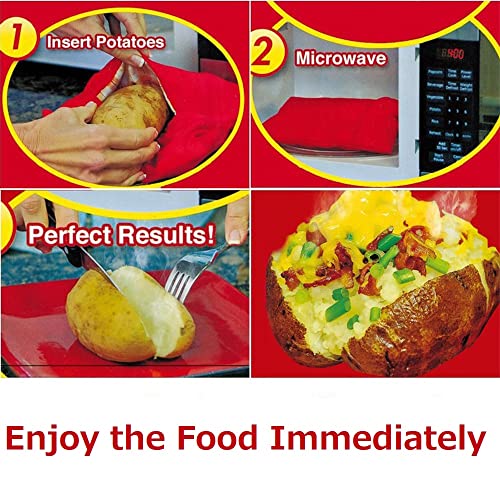 MonLiya 2 Pcs Microwave Potato Cooker Bag Tortillas Cooker Bag Washable and Reusable Bag Perfect Potatoes Just in 4 Minutes