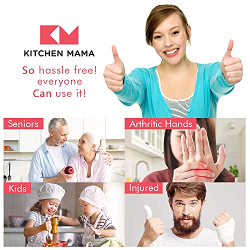 Kitchen Mama Electric Can Opener - Smooth Edge Tin Opener with Easy-Touch Start & Stop, Ergonomic & Arthritic Hand Friendly, Compact Cordless Des