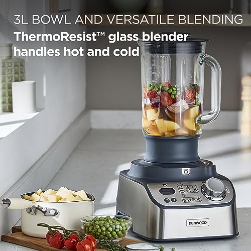 Kenwood MultiPro Express Weigh Food Processor, 8 Processing Tools, Variable Speed with Pulse Function, Integrated Digital Scales, Capacity 3L, FD