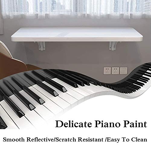 LUNEZY Compact Computer Desk, White, Kitchen Heavy Duty Fold Down Dining Table, Study Writing Table Workstation For Home Office,70cm*40cm/28 * 16