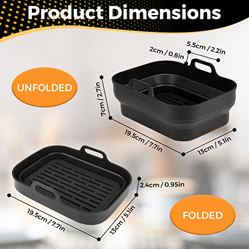 J Sizzle's - 2 x Silicone Air Fryer Liners for Ninja Air Fryer Dual, Air Fryer Silicone Liner for Ninja Air Fryer Accessories, Airfryer Accessori