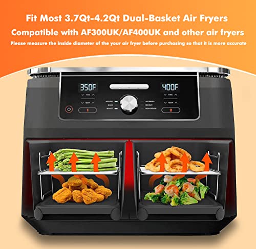 Air Fryer Accessories, Set of 9 Fit for Ninja Dual Air Fryer AF300UK, AF400UK & Most 3.7Qt - 4.2Qt and Larger Dual Zone Air Fryers, Include Cake
