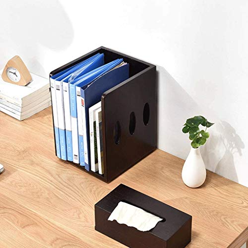 NXYJD File Racks Simple Desk Organizer for Office and Home, Desk Tidy Wood Bookshelf, Desktop Bookshelf Counter Top Bookcase for Book