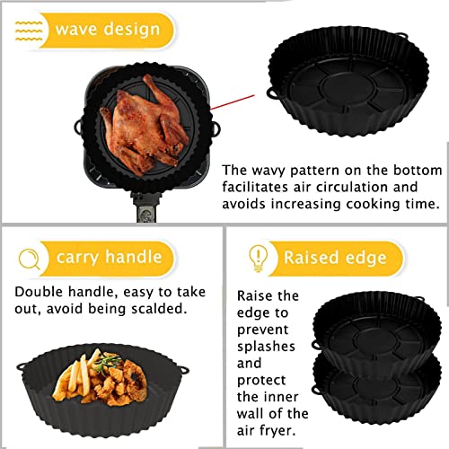 Air Fryer Silicone Pot, 7.5inch Reusable Air Fryer Liners, Air Fryer Accessories, Air Fryer Silicone Liner, Airfryer Liners Air Fryer Basket Fits
