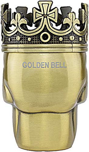 Golden Bell Grinder 1.5 inch Spice Grinder Full Metal Skull Grinder - Bronze