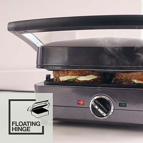 Cuisinart 2-in-1 Grill and Sandwich Maker, Non-Stick Removable Plates, Midnight Grey, GRSM4U