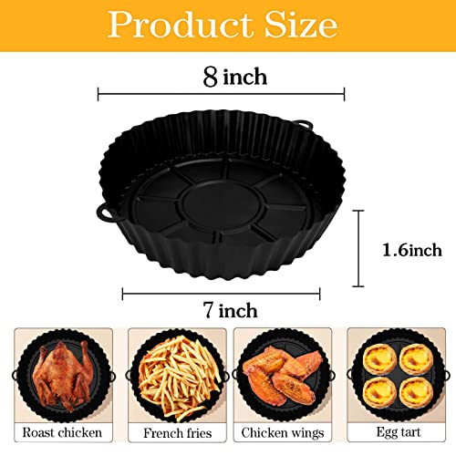 Air Fryer Silicone Pot, 7.5inch Reusable Air Fryer Liners, Air Fryer Accessories, Air Fryer Silicone Liner, Airfryer Liners Air Fryer Basket Fits
