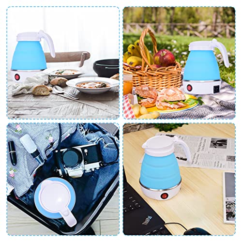 Foldable Electric Kettle, Portable Kettle for Travel, Silicone Electric Water Boiler, Tea Heater, Coffee Maker, Collapsible Kettle with Separable