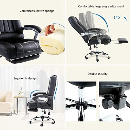 HJW Gaming Chair, Office Chair Long-Seat Home Swivel Chair Backrest Student Chair 145 ° Back Reclining Armchair