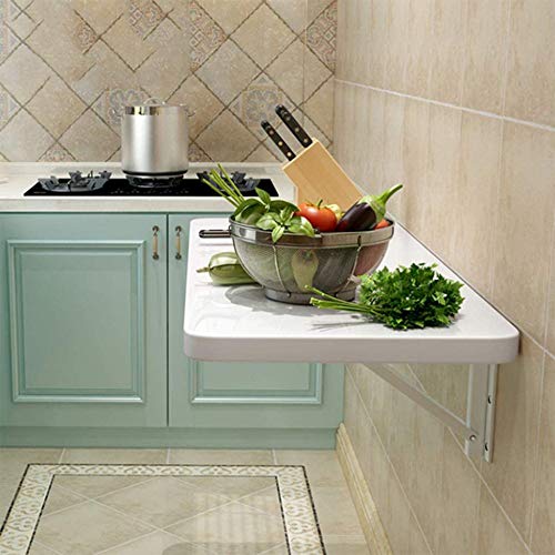 LUNEZY Wall-Mounted Folding Table, Drop Leaf Table For Small Spaces, Solid Wood Dining Table Computer Desk For Office Home Kitchen,120 * 30cm/47