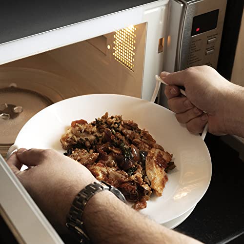 Jazooli Microwave Folding Round Tray Double Tier Plate Dish Bowl Holder Rack Cover Stack Stacker Stand Support Kitchen Cook Organiser Anti-Slip 2