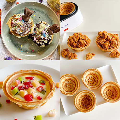 Double Waffle Bowl Maker by StarBlue - White - Make Bowl Shapes Belgian Waffles in Minutes | Best for Serving ice Cream and Fruit | Gift Ideas 22