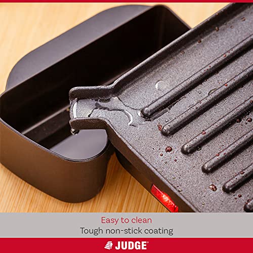 Judge JEA68 Healthy Grill and Sandwich Press with Non-Stick Griddle Plates, 1000W Gift Boxed – 2 Year Guarantee