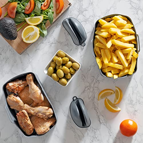 Ninja Air Fryer Silicone Liners - Thicker More Durable 180g in Spacious Rectangle, Slatted Bottom for Even Heating, Separates Grease, Reusable, D